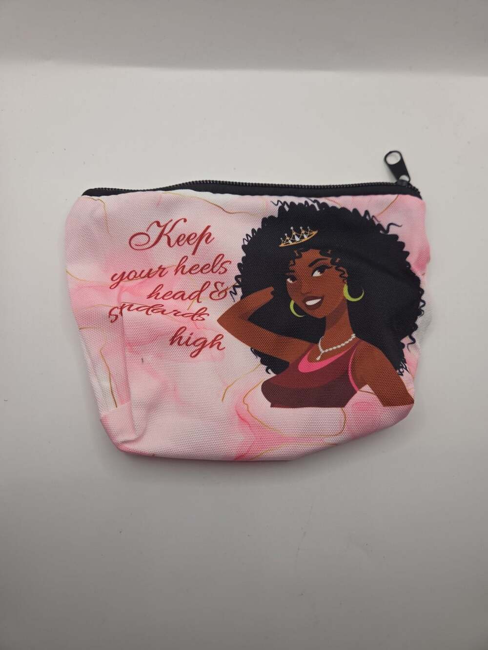 Keep your head high cosmetic bag